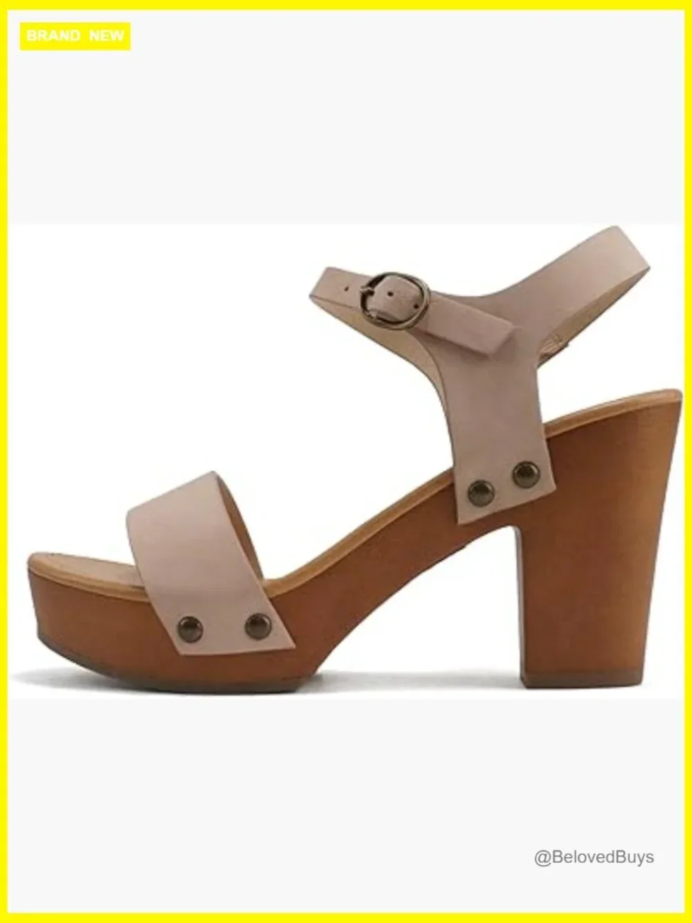 Women's Studded Wedge Sandal with Ankle Strap